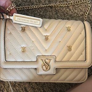 Victoria's Secret Cream Quilted Shoulder Bag